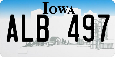 IA license plate ALB497