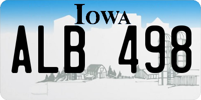 IA license plate ALB498