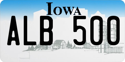 IA license plate ALB500