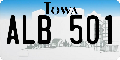 IA license plate ALB501