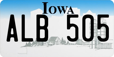 IA license plate ALB505