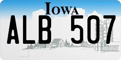 IA license plate ALB507