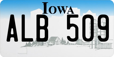 IA license plate ALB509