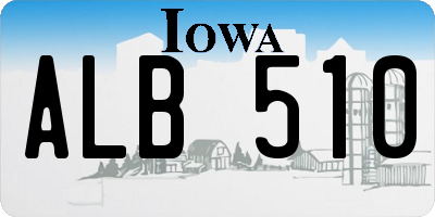 IA license plate ALB510