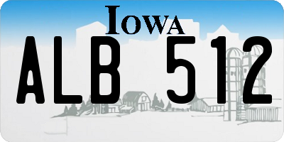 IA license plate ALB512