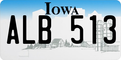 IA license plate ALB513