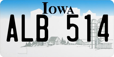 IA license plate ALB514
