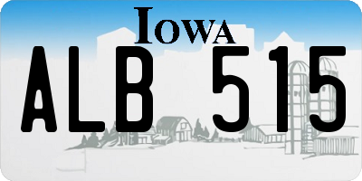 IA license plate ALB515