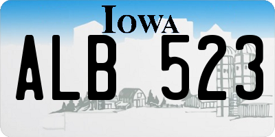 IA license plate ALB523