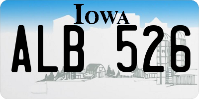 IA license plate ALB526