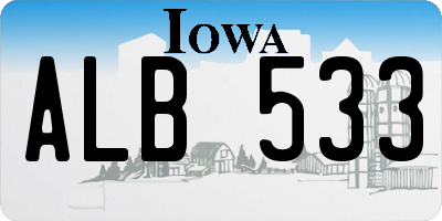 IA license plate ALB533