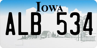 IA license plate ALB534