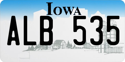 IA license plate ALB535