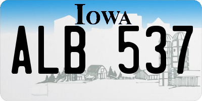 IA license plate ALB537