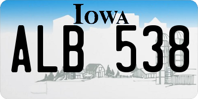 IA license plate ALB538
