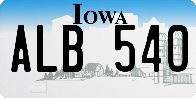 IA license plate ALB540