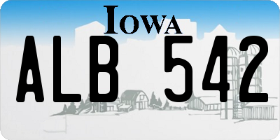 IA license plate ALB542