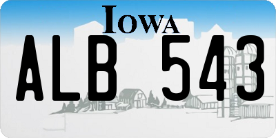 IA license plate ALB543