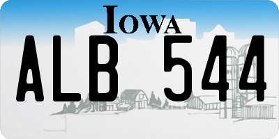 IA license plate ALB544