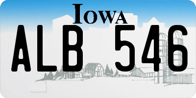 IA license plate ALB546