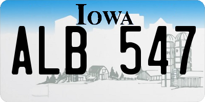 IA license plate ALB547