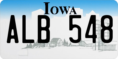 IA license plate ALB548