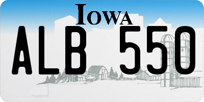 IA license plate ALB550