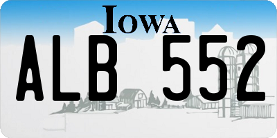 IA license plate ALB552