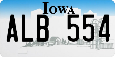 IA license plate ALB554