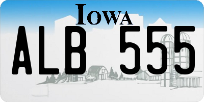 IA license plate ALB555