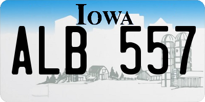 IA license plate ALB557