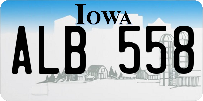 IA license plate ALB558