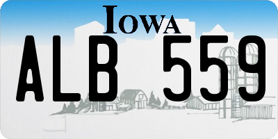 IA license plate ALB559