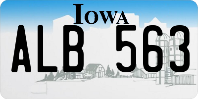 IA license plate ALB563