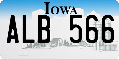 IA license plate ALB566