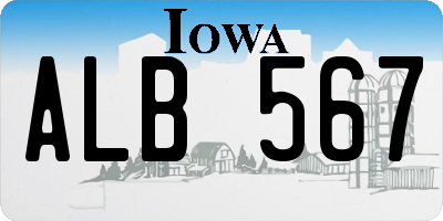 IA license plate ALB567