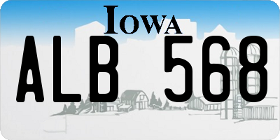 IA license plate ALB568
