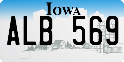 IA license plate ALB569