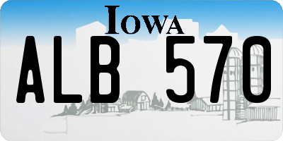 IA license plate ALB570