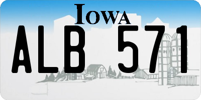IA license plate ALB571