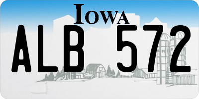 IA license plate ALB572
