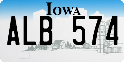 IA license plate ALB574