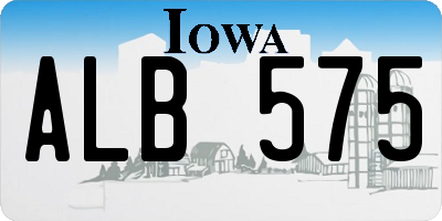 IA license plate ALB575