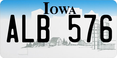 IA license plate ALB576