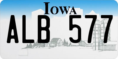IA license plate ALB577