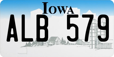 IA license plate ALB579