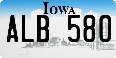 IA license plate ALB580