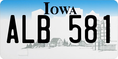 IA license plate ALB581
