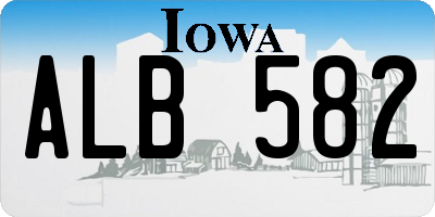 IA license plate ALB582