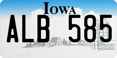 IA license plate ALB585